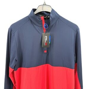 NEW Ralph Lauren RLX Mens Medium Golf Performance 1/4 Zip Pullover Color Block